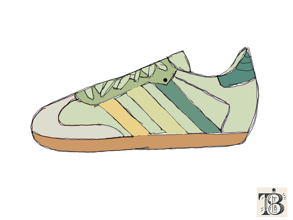 a sketch of Adidas Samba shoes